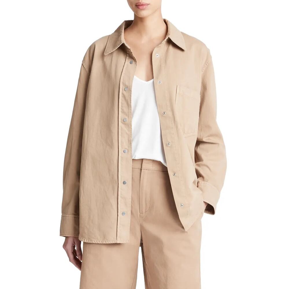 VINCE Cotton Twill Shirt Jacket Small